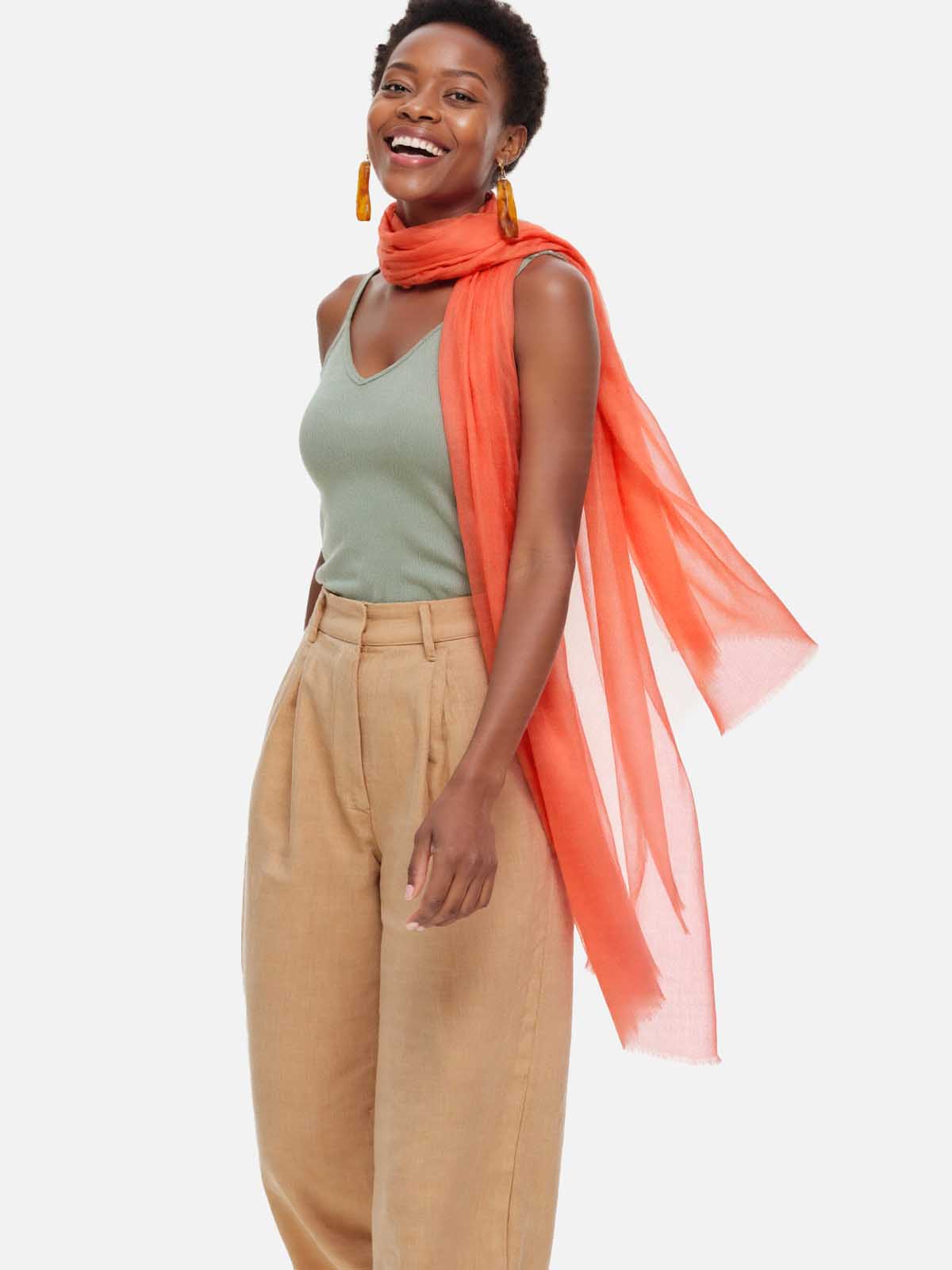 Featherlight Camellia Cashmere Scarf