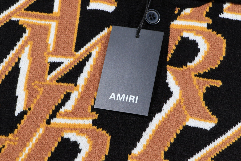AMIRI Repeat intarsia-knit polo shirt