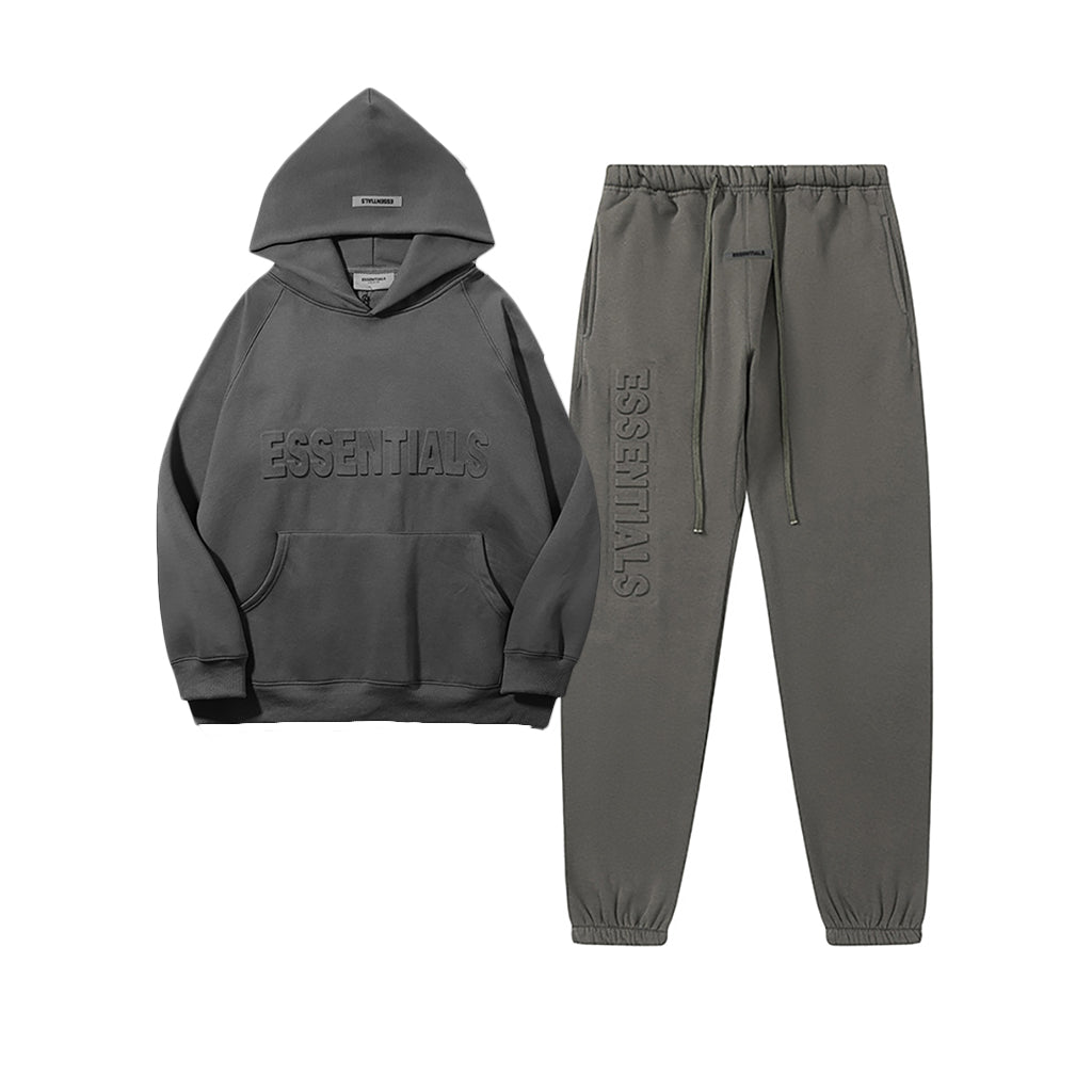 FW23 Embossed Relief Hoodie / Pants / Set - Gray