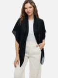 Square - Featherlight Solid Cashmere Scarf - Black