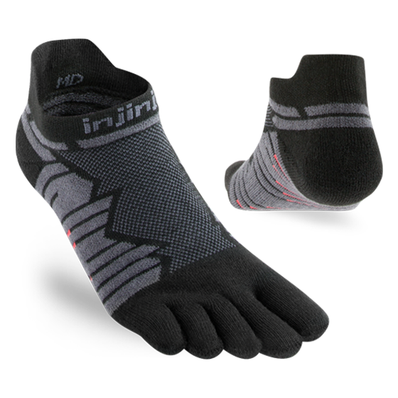 Injinji Men's Ultra Run No-Show in Onyx