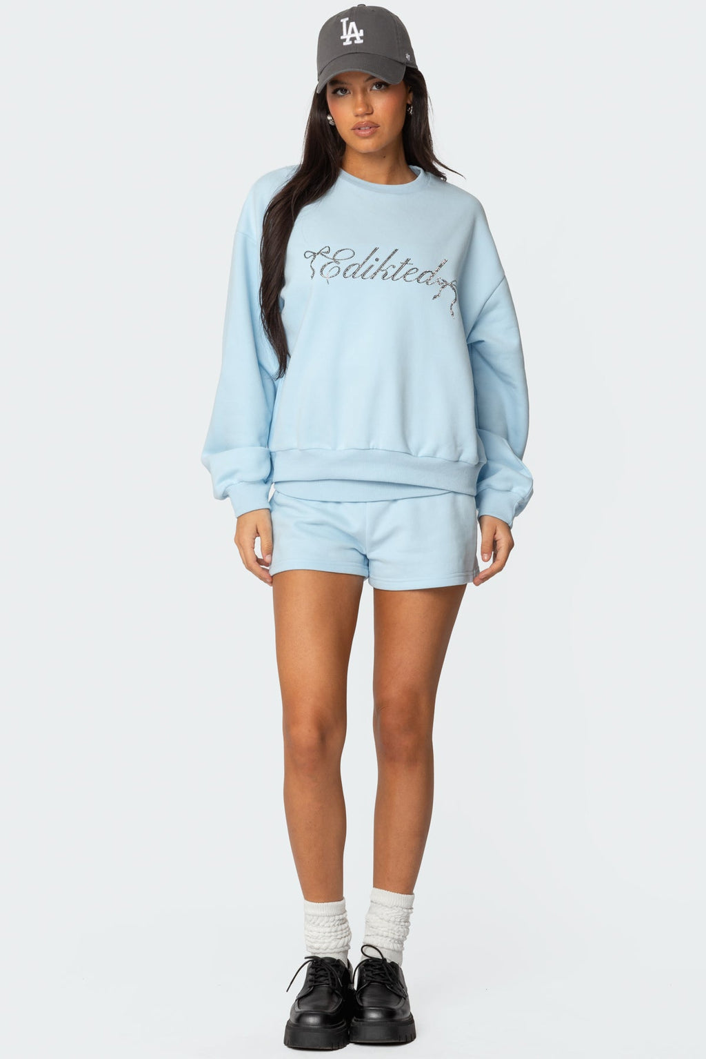 Super Edikted Rhinestone Oversized Sweatshirt