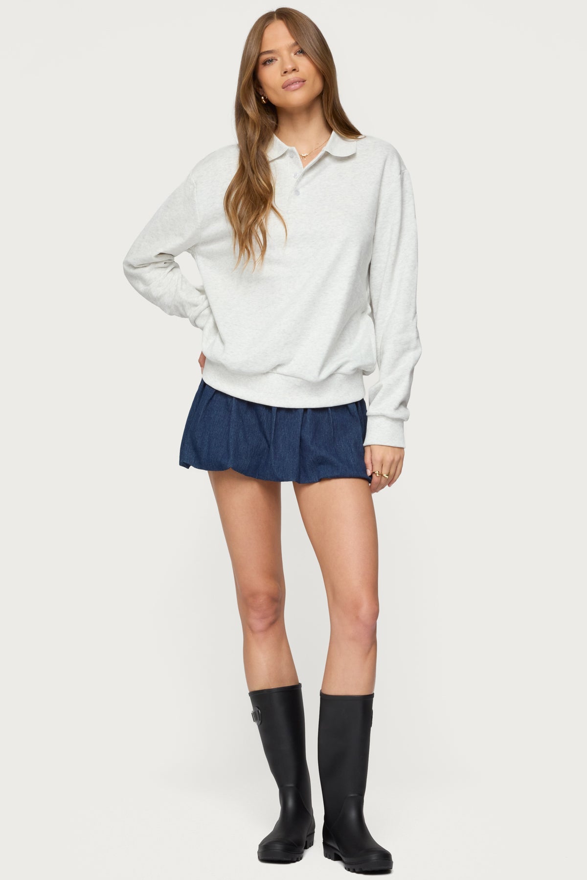 Scholar Oversized Polo Sweatshirt