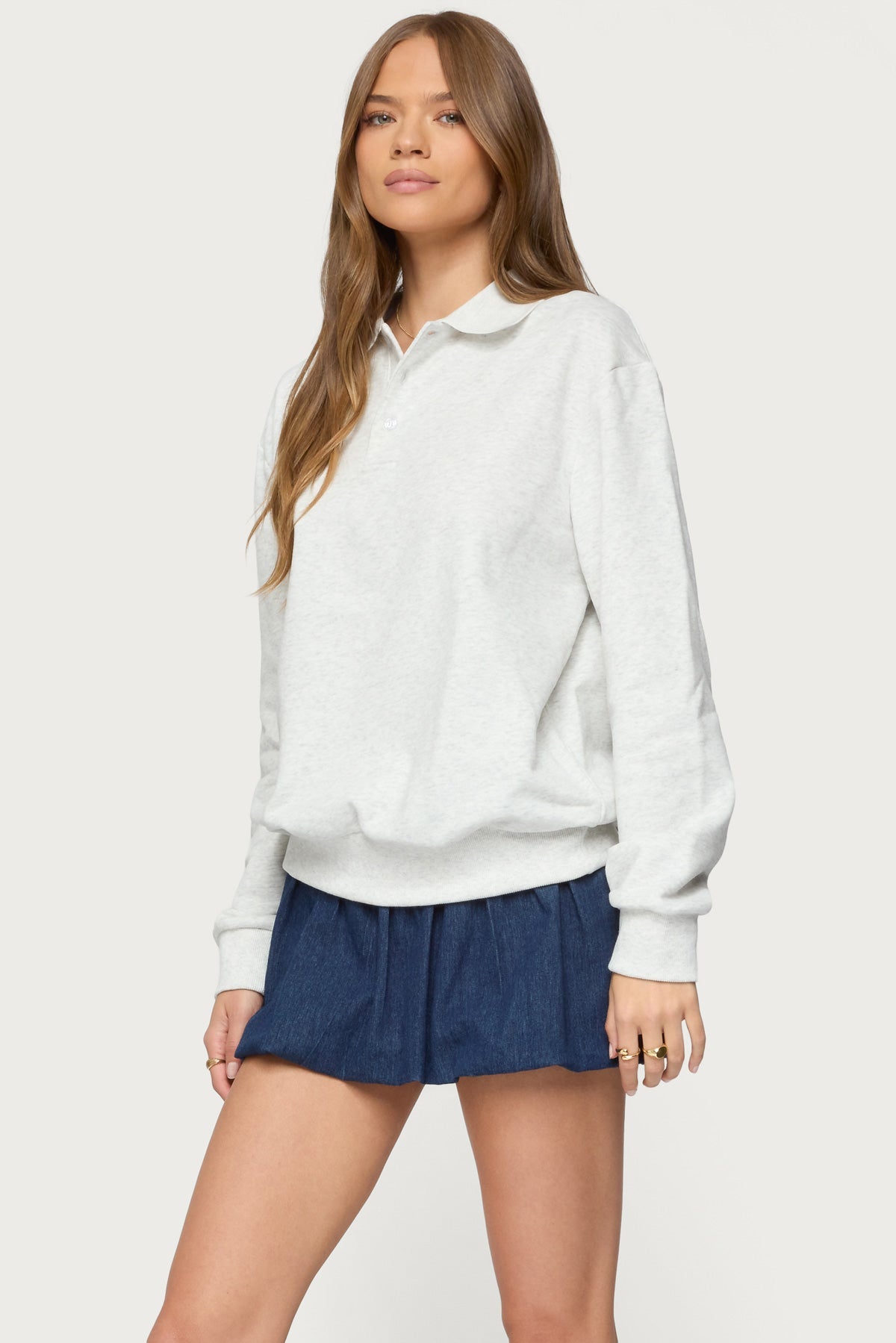 Scholar Oversized Polo Sweatshirt