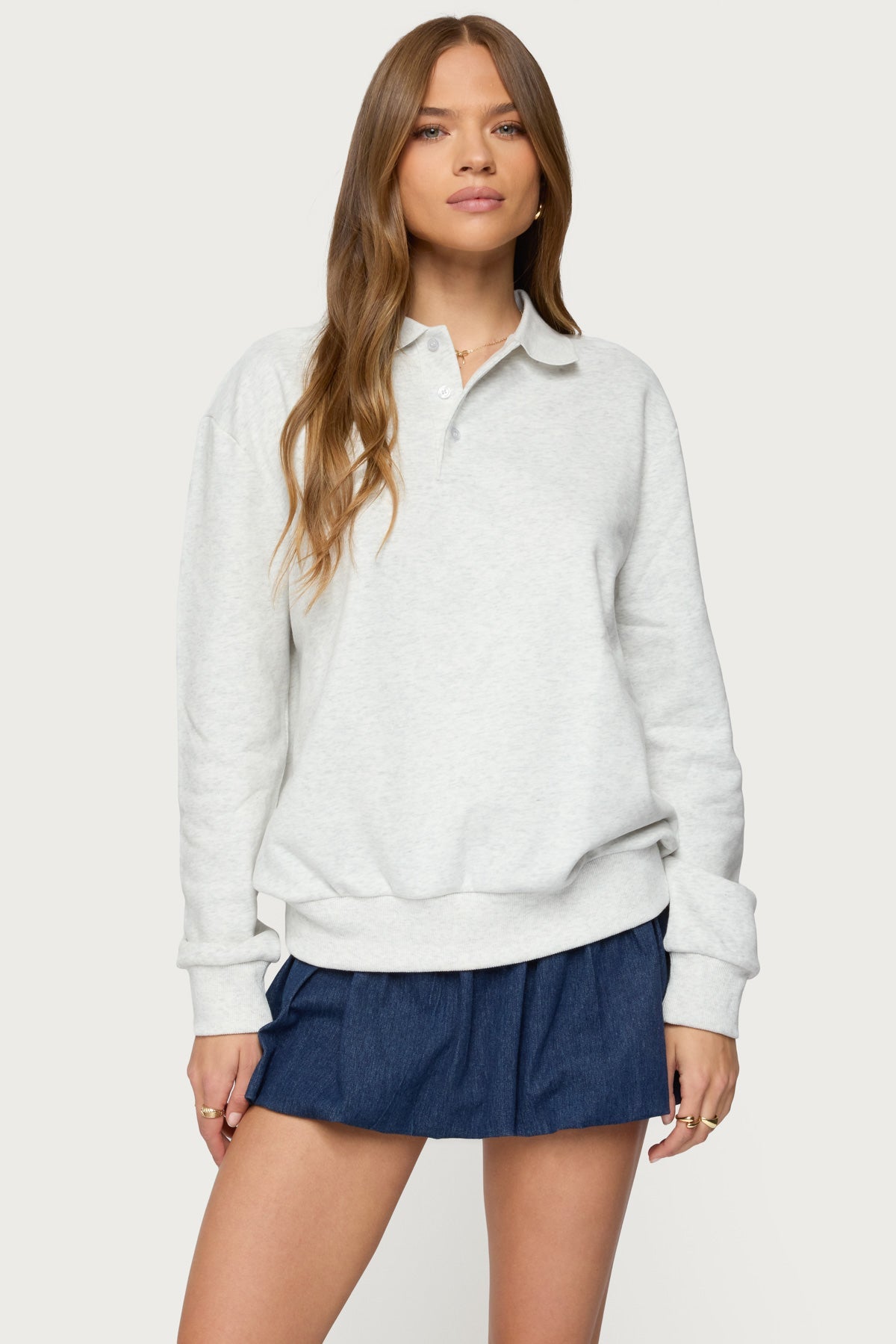 Scholar Oversized Polo Sweatshirt