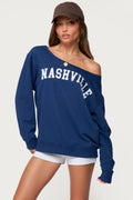 Nashville Oversized Wide Neck Sweatshirt