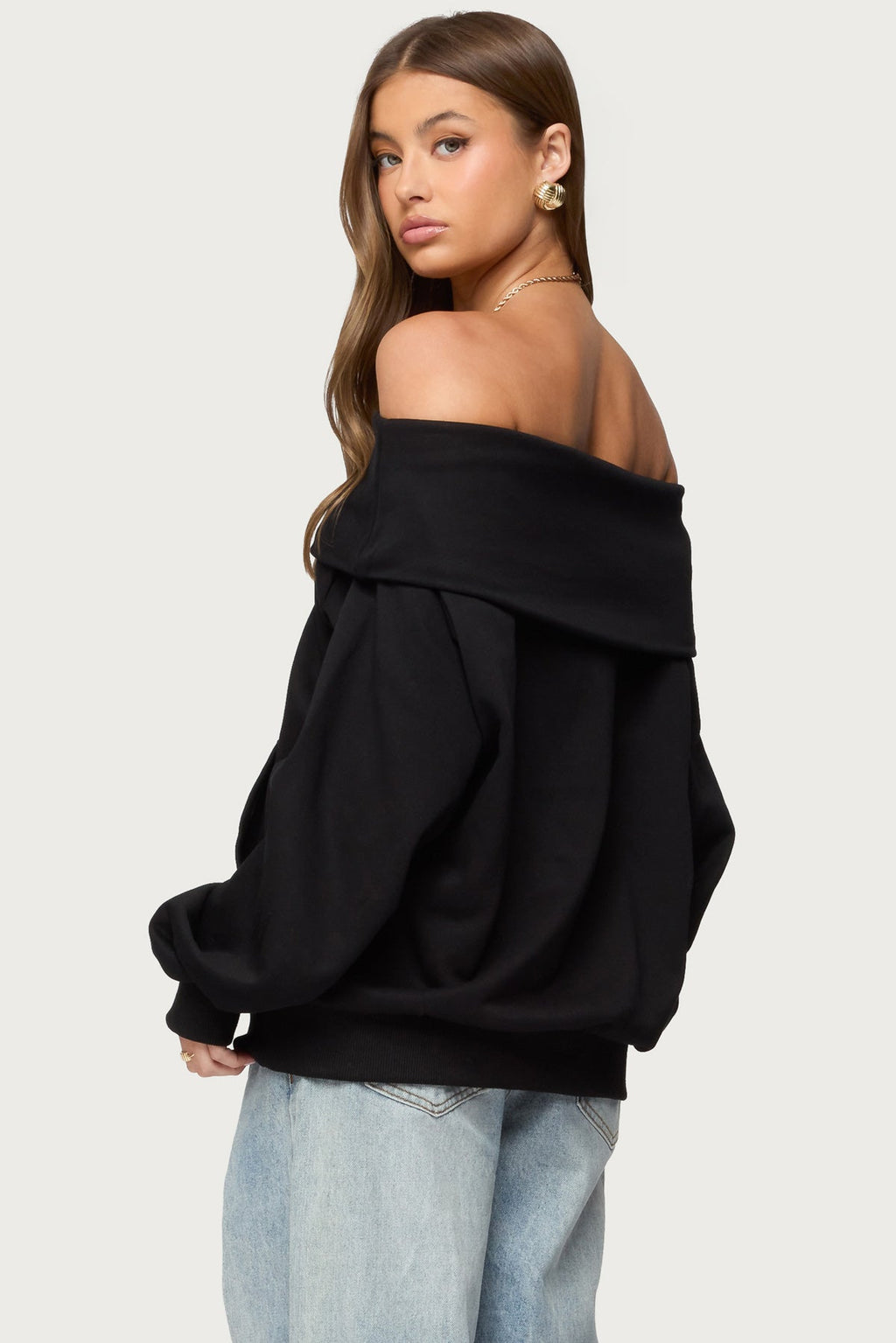 Ashlee Oversized Foldover Sweatshirt
