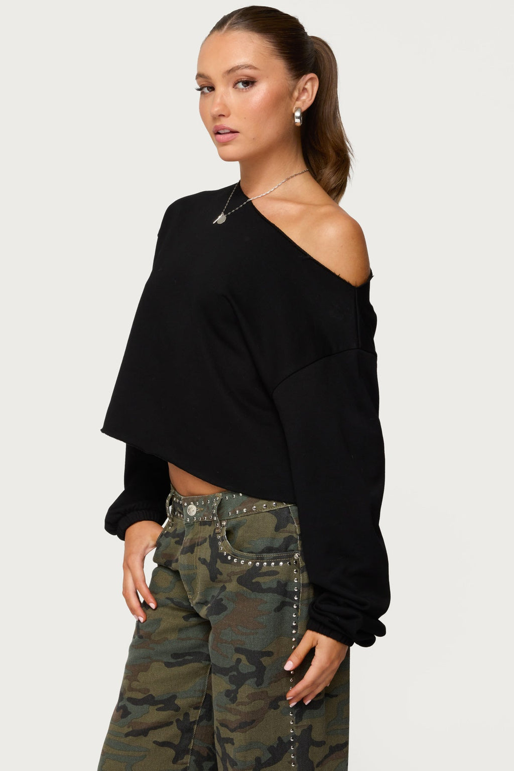 Aveline Off Shoulder Light Sweatshirt