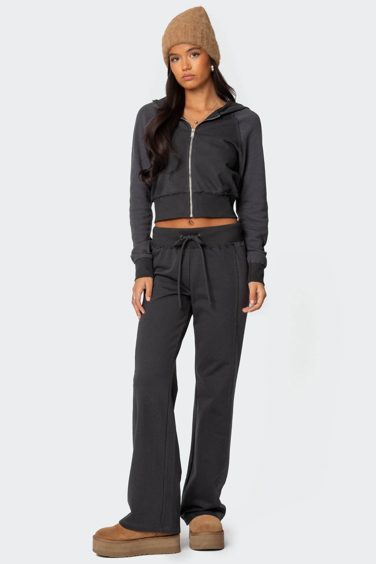 Chandler Waffle Zip Up Hoodie