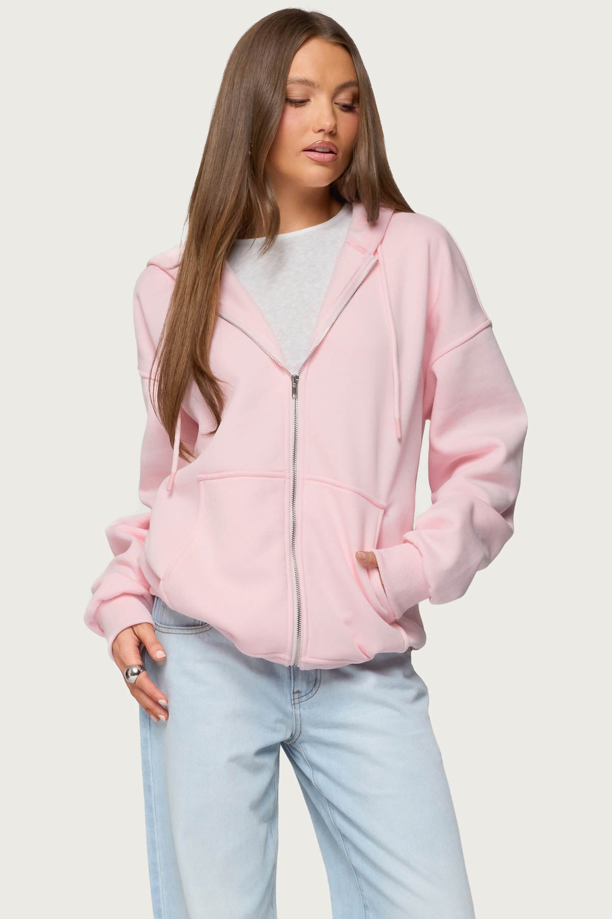 Rocia Oversized Zip Up Hoodie