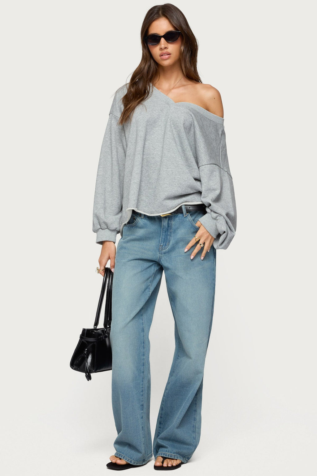 Winfred Oversized V Neck Sweatshirt