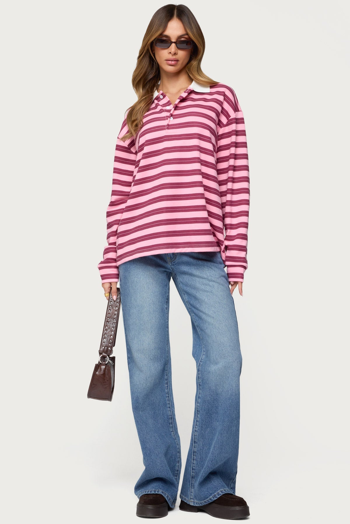 Maureen Striped Polo Sweatshirt