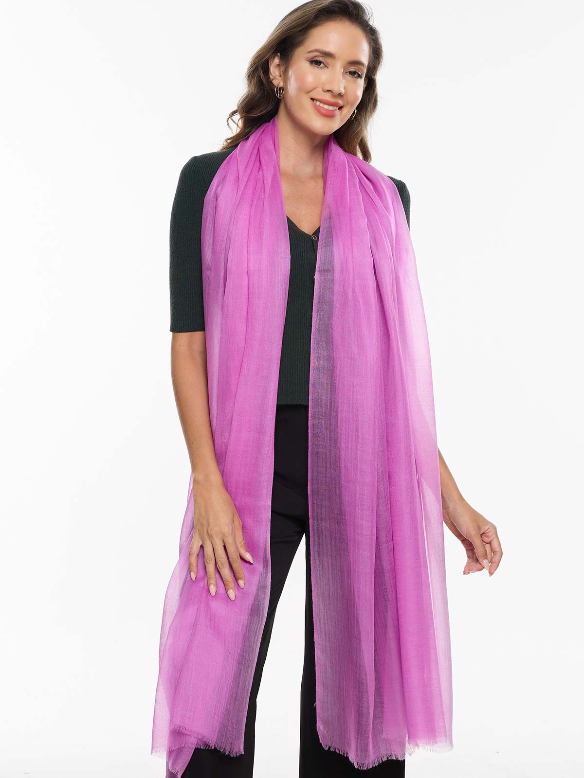 Featherlight Orchid Cashmere Scarf