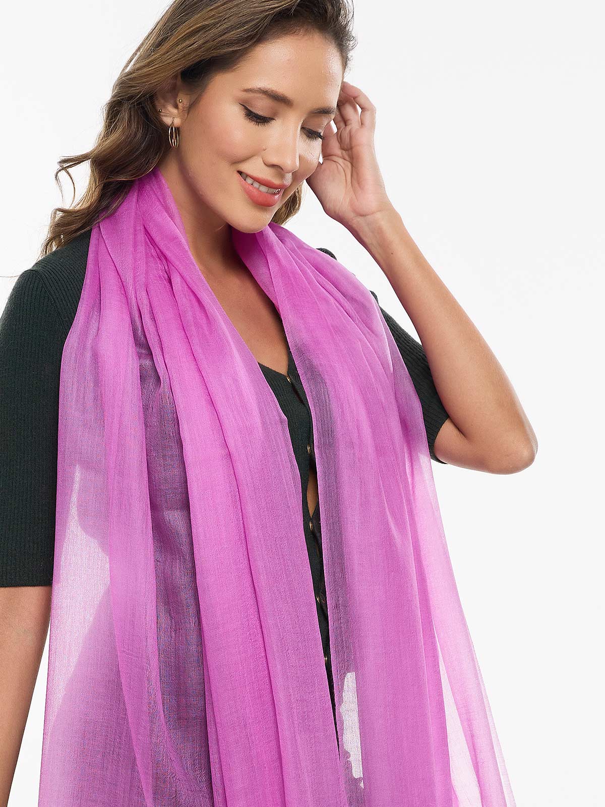 Featherlight Orchid Cashmere Scarf