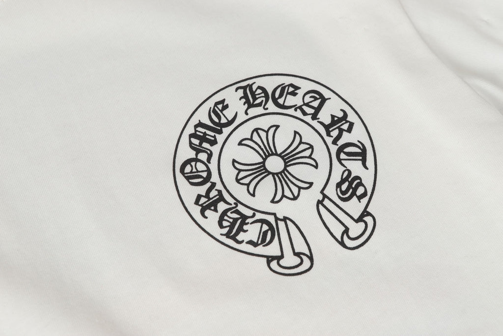 Chrome Hearts Logo Flag Long Sleeve Tee - Black White Gothic Street T-Shirt K2126
