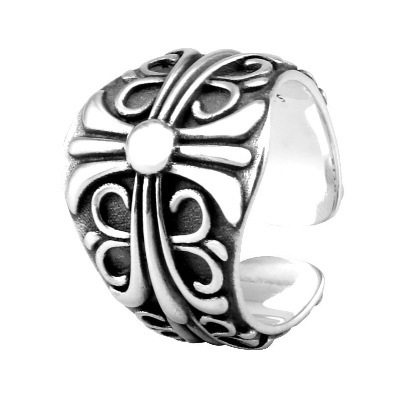 Chrome Hearts s925 sterling silver open cross ring