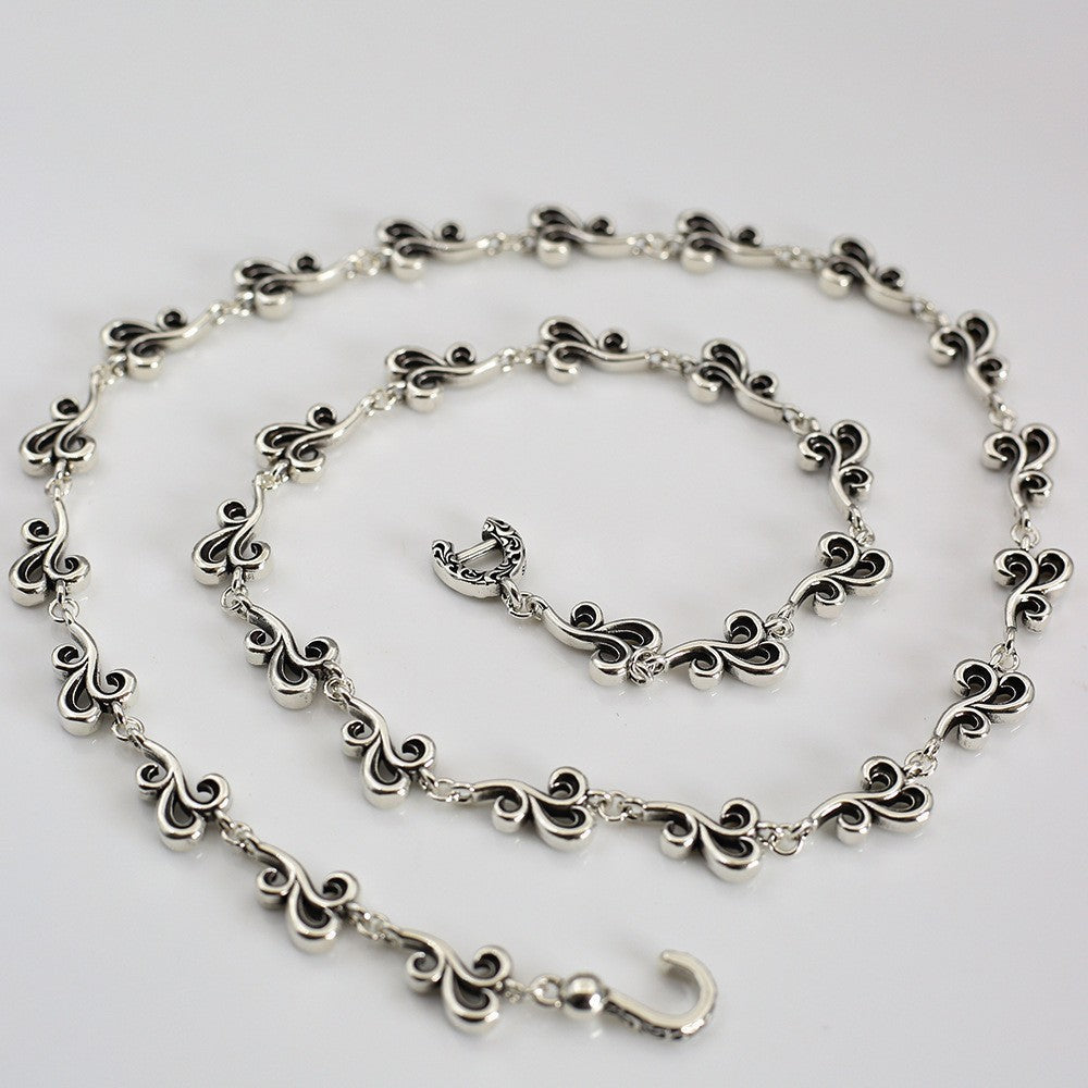 Retro distressed lily of the valley necklace