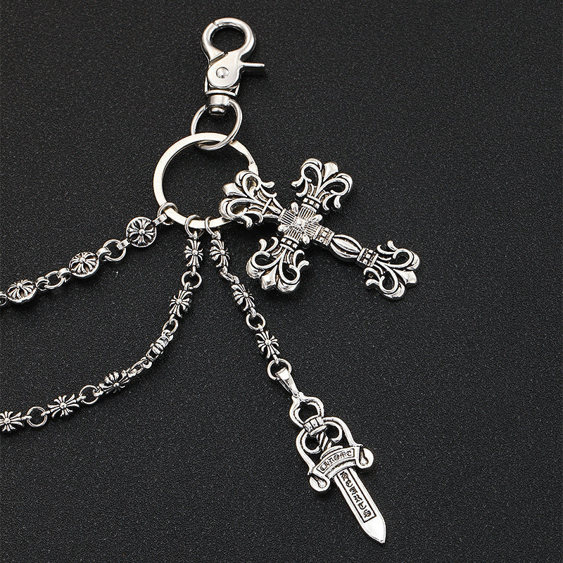 Chrome Hearts double-layer cross retro trouse chain