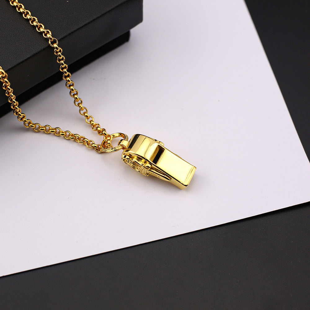 chrome hearts 24 gold holy sword whistle pendant