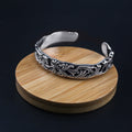 Chrome Hearts S925 Sterling Sliver Floral Cuff bracelet with intricate carvings
