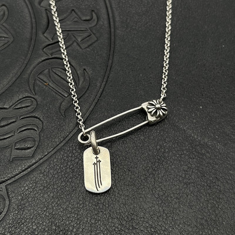 Chrome Hearts pin necklace with various elements