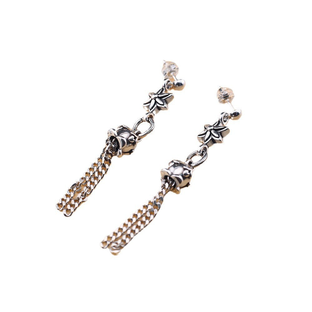Chrome Hearts distressed six-pointed star earrings