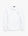 Custom Slim Fit Mesh L/S Polo Shirt - White