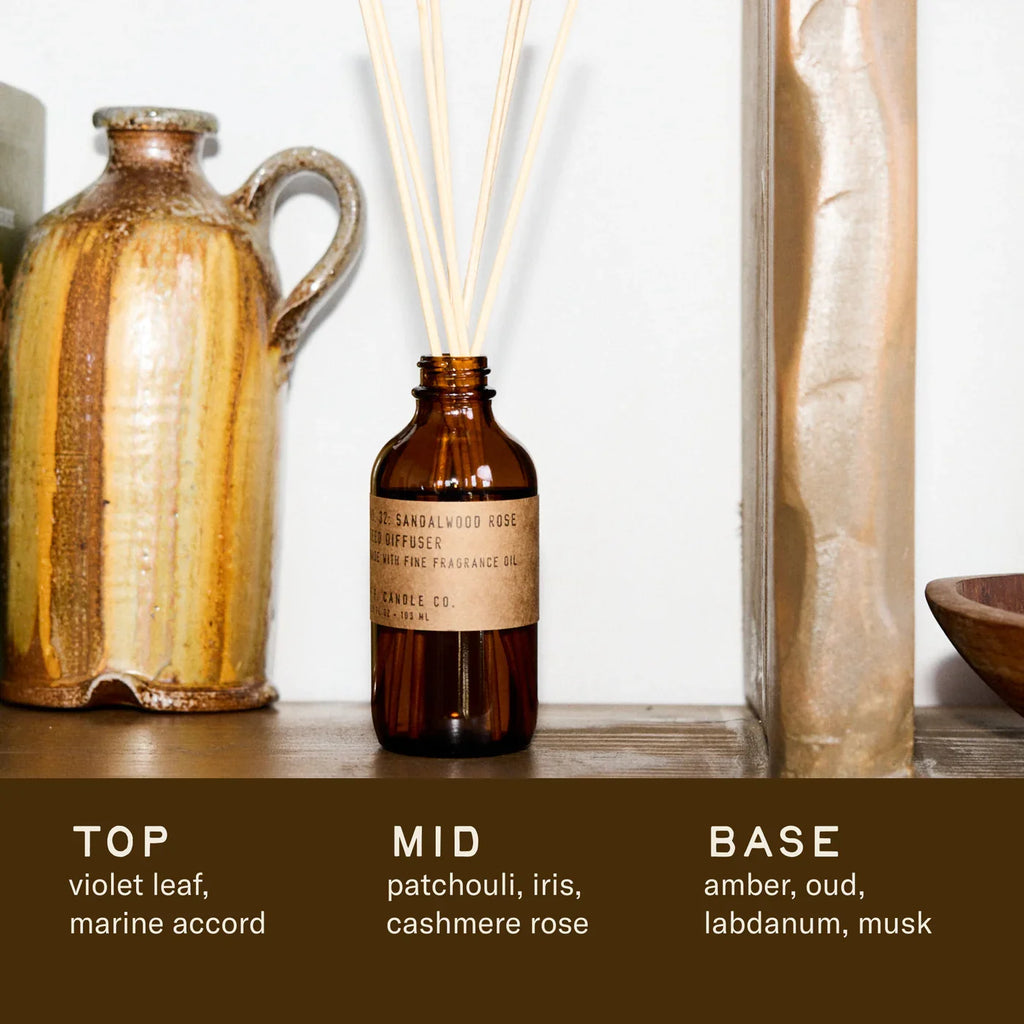 P. F. Candle Co. Sandalwood Rose– Reed Diffuser