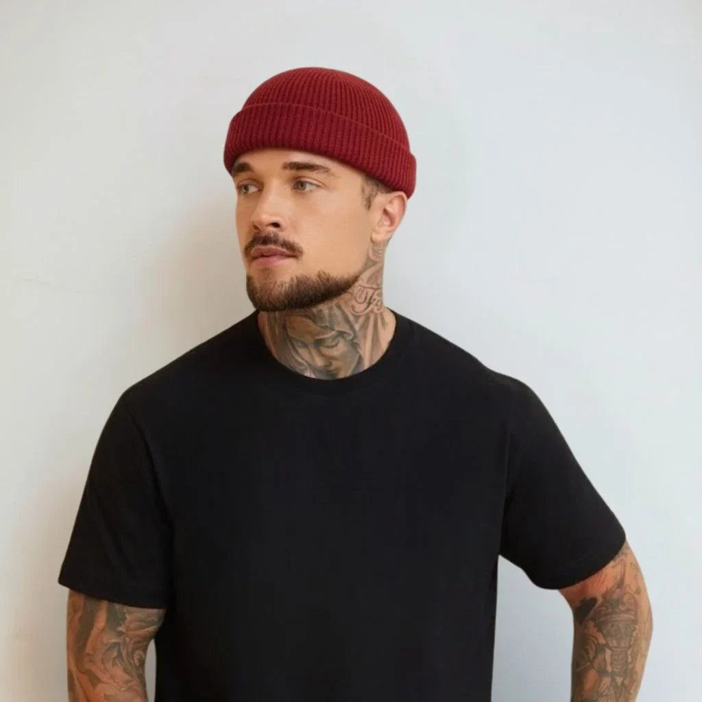 WINE RED FISHERMAN BEANIE PRO