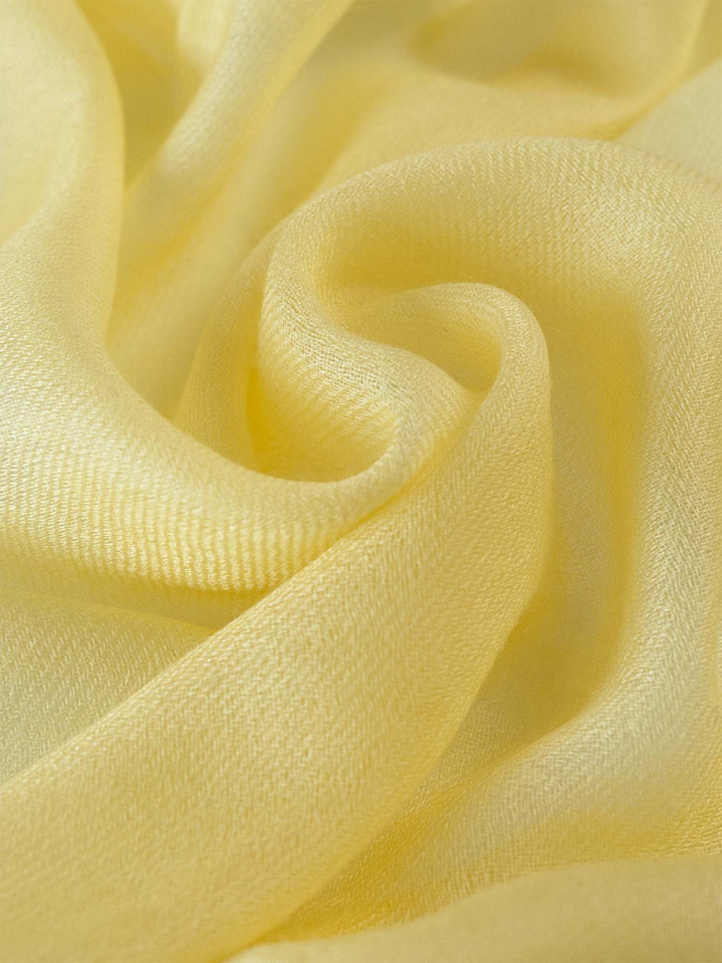 Square - Featherlight Solid Cashmere Scarf - Yellow